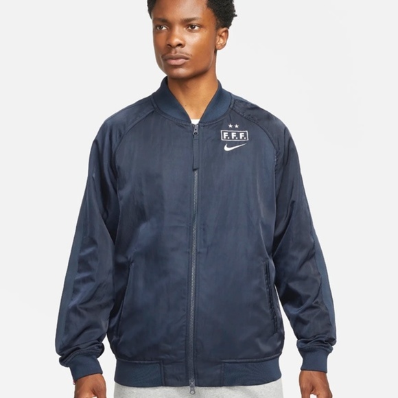 Nike FFF French Football Federation MLS‎ Soccer Jersey Men's Bomber Jacke…